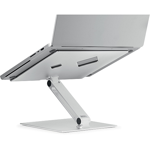 DURABLE RISE Laptop Stand Up to 17" Screen Support - 12.60" Height x 9.06" Width x 11.02" Depth - Desktop, Tabletop - Aluminum - Silver (505023)