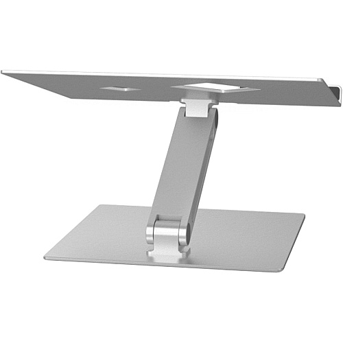 DURABLE RISE Laptop Stand Up to 17" Screen Support - 12.60" Height x 9.06" Width x 11.02" Depth - Desktop, Tabletop - Aluminum - Silver (505023)