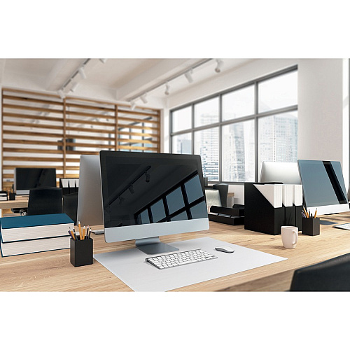 DURABLE Contoured Edge Desk Mat Office - 19.69" Length x 25.59" Width - Rectangular - Polypropylene - Transparent - 1 Each (712319)