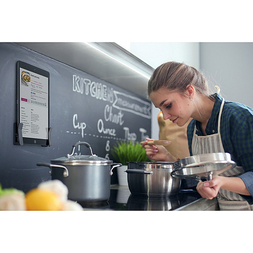 DURABLE VISIOCLIP Wall Mount for Tablet, Smartphone - Charcoal Gray 2.20 lb Load Capacity - Plastic - 1 Each (893958)