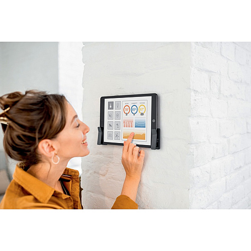 DURABLE VISIOCLIP Wall Mount for Tablet, Smartphone - Charcoal Gray 2.20 lb Load Capacity - Plastic - 1 Each (893958)