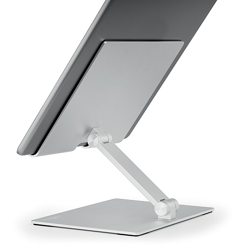 DURABLE Rise Tablet Stand Up to 13" Screen Support - 2.20 lb Load Capacity - 8.07" Height x 6.69" Width x 5.39" Depth - Tabletop - Aluminum - Silver (894023)