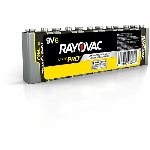 Rayovac Ultra Pro Alkaline 9V Batteries, 6 Pack For Flashlight, Wireless Enabled Device - 9V - 6 / Pack (AL9V6)