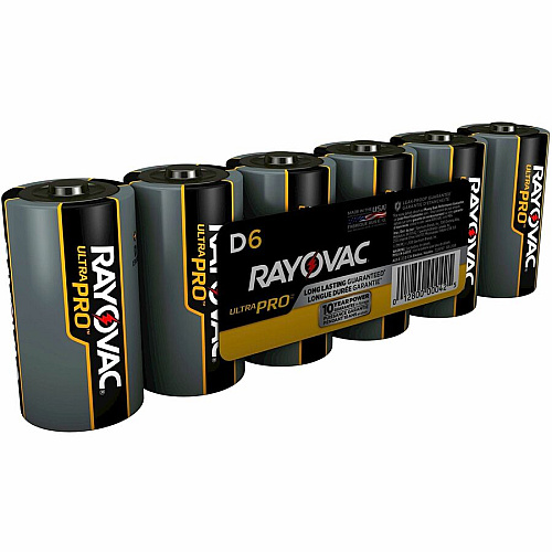 Rayovac Ultra Pro Alkaline D Batteries, 6 Pack For Flashlight, Wireless Enabled Device - D - 6 / Pack (ALD6)