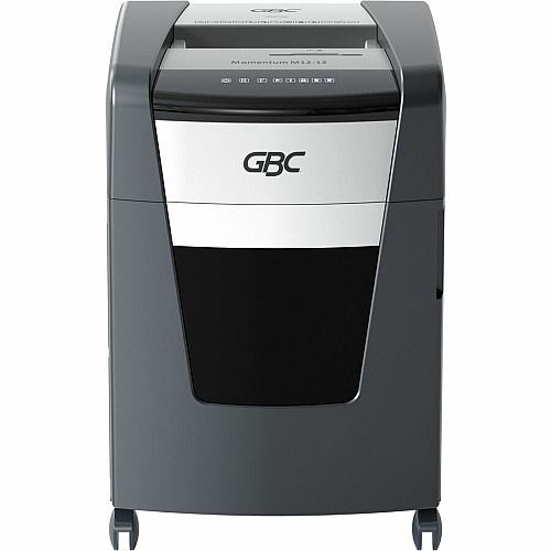 GBC Momentum Paper Shredder, M12-12, Micro-Cut, Anti-Jam, 12 Sheets Continuous Shredder - Micro Cut - 12 Per Pass - for shredding CD, Credit Card, Junk Mail, Staples, Paper Clip, DVD - 0.078" x 0.594" Shred Size - 9" Throat - 12 gal Wastebin C (WSM177003)