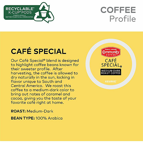 Community Coffee Community&reg; Coffee K-Cup Caf&eacute; Special Coffee Compatible with Keurig 2 Brewer, Keurig Brewer - Medium/Dark - 24 / Box (64059)