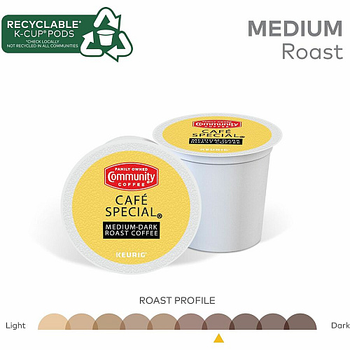 Community Coffee Community&reg; Coffee K-Cup Caf&eacute; Special Coffee Compatible with Keurig 2 Brewer, Keurig Brewer - Medium/Dark - 24 / Box (64059)