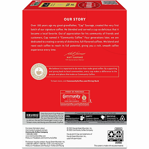 Community Coffee Community&reg; Coffee K-Cup Caf&eacute; Special Coffee Compatible with Keurig 2 Brewer, Keurig Brewer - Medium/Dark - 24 / Box (64059)