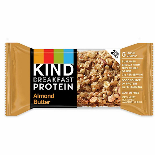 KIND Breakfast Protein Bars Gluten-free, Dairy-free, Peanut-free, Low Sodium - Almond Butter - 1.76 oz - 6 / Box (41935)