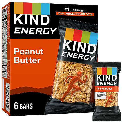 KIND Energy Bars Trans Fat Free, Gluten-free, Individually Wrapped - Peanut Butter - 2.10 oz - 6 / Box (28715)
