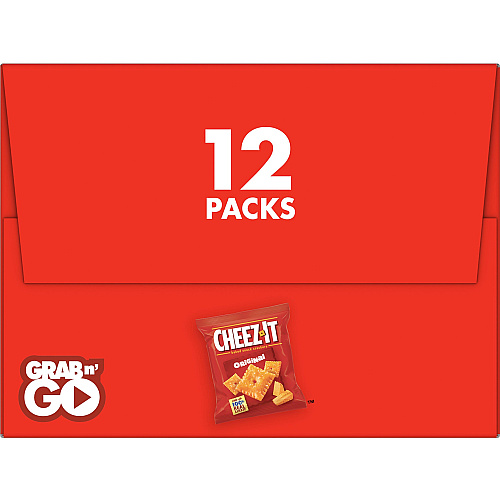Cheez-It Original Baked Snack Crackers Low Fat, Trans Fat Free - Original - 12 oz - 12 / Box (93996)