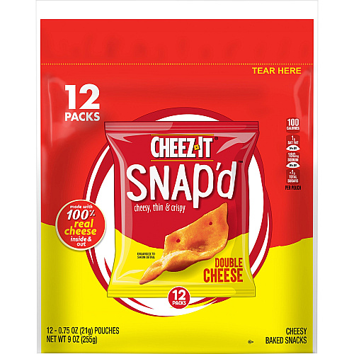 Cheez-It Snap'd Double Cheese Crackers Cheese - 0.75 oz - 12 / Box (11924)