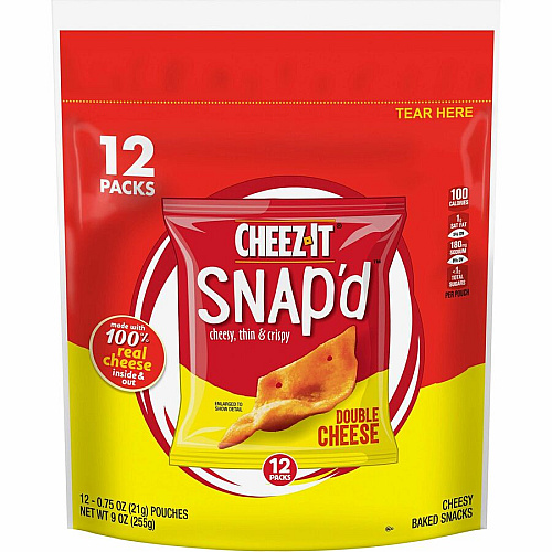 Cheez-It Snap'd Double Cheese Crackers Cheese - 0.75 oz - 12 / Box (11924)