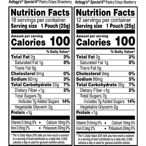 Special K Pastry Crisps Individually Wrapped - Strawberry, Blueberry - 0.88 oz - 60 / Box (27360)