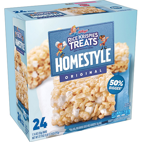 Rice Krispies Homestyle Original Treats Individually Wrapped - Original - 1.74 lb - 24 / Box (27141)