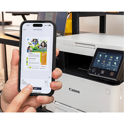Canon imageCLASS MF653Cdw Wireless Laser Multifunction Printer - Color - White Copier/Printer/Scanner - 22 ppm Mono/22 ppm Color Print - 1200 x 1200 dpi Print - Automatic Duplex Print - Color Flatbed Scanner - 600 x 600 dpi Optical Scan - Gigab (5158C007)