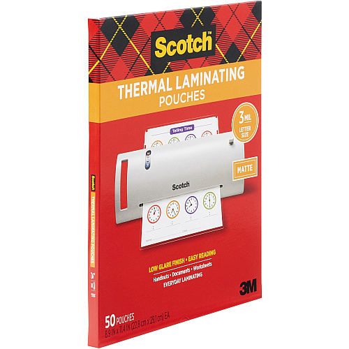 Scotch Laminating Pouch Laminating Pouch/Sheet Size: 8.90" Width x 11.40" Length x 3 mil Thickness - for Laminator, Document, Award, Sign, Calendar, Certificate, Artwork, Schedule - Double Sided - Clear - 50 / Pack (TP385450M)