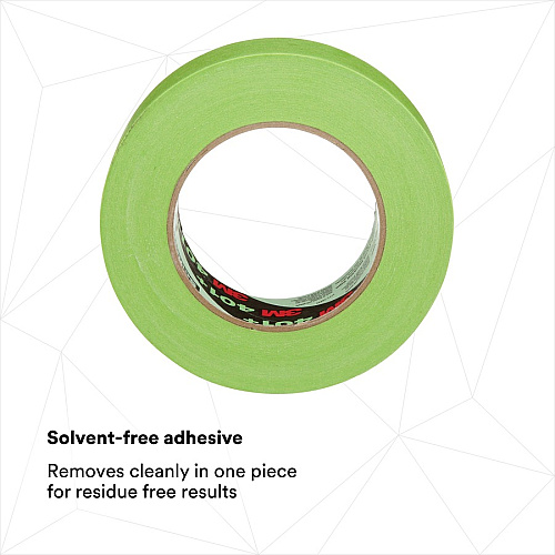 3M 401+ High Performance Green Masking Tape Green - Crepe Paper - Synthetic Rubber Backing - 1 Roll (40124X55)
