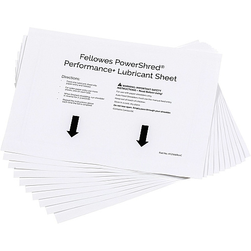 Fellowes Powershred Performance+ Lubricant Sheets Dust Retention - White (4015501)