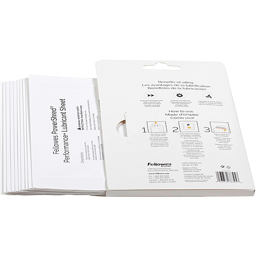 Fellowes Powershred Performance+ Lubricant Sheets Dust Retention - White (4015501)