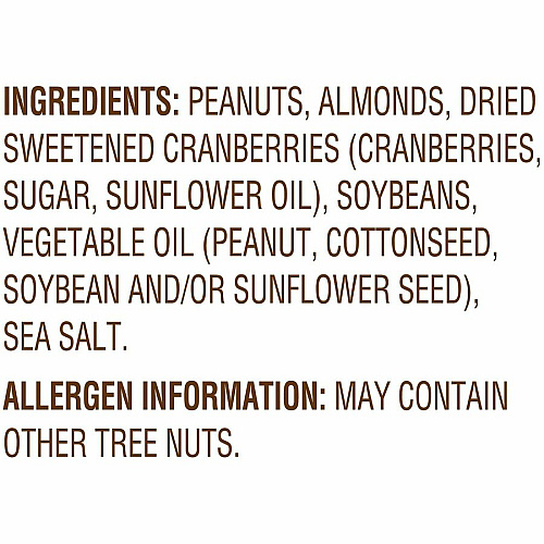 Fisher Hunger Fighter Trail Mix Trans Fat Free - Peanut, Almond, Dried Cranberries - 1 Serving Bag - 4 oz - 6 / Carton (P27183)
