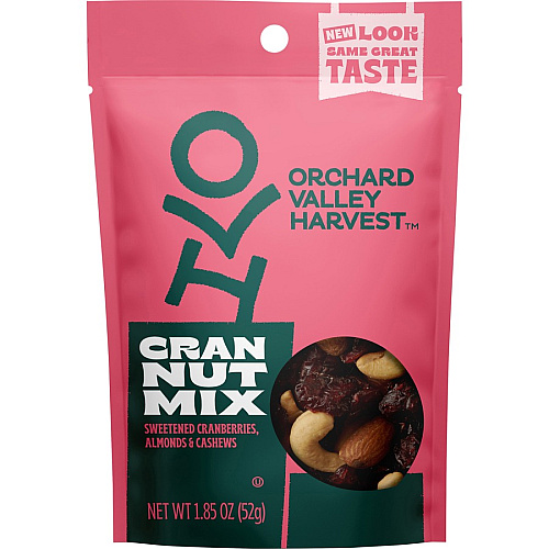 Orchard Valley Harvest Cran Nut Mix Gluten-free, No Artificial Color, No Artificial Flavor, Preservative-free, Resealable Bag - Crunch, Dried Cranberries, Almond, Cashew, Sweet & Salty, Fruit - 1 Serving Bag - 1.85 oz - 14 / Carton (V13446)