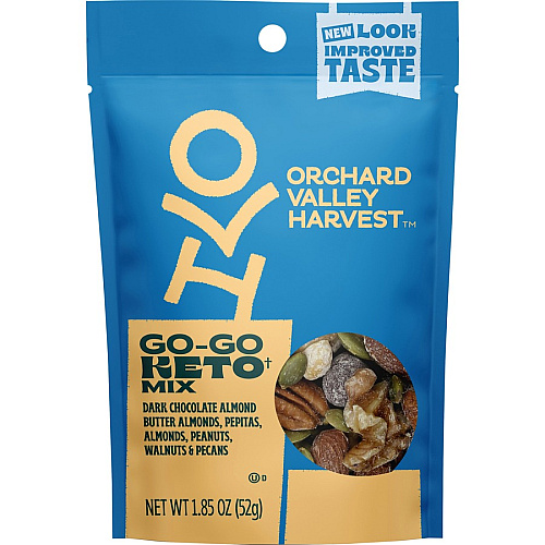 Orchard Valley Harvest Go-Go Keto Mix Grain-free, Gluten-free, No Artificial Color, No Artificial Flavor, Preservative-free, Resealable Bag - Crunch, Walnut, Almond, Peanut, Blueberry - 1 Serving Bag - 1.85 oz - 14 / Carton (V14045)