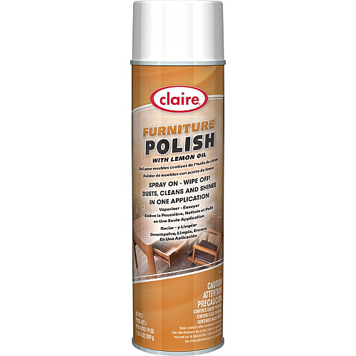 Claire Multi-Surface Furniture Polish 19 oz (1.19 lb) - Fresh Lemon Scent - Dust-free, Pleasant Scent, Easy to Use - Brown - 12 / Carton (CL811CT)