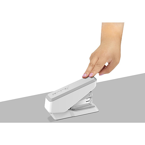 Fellowes EasyPress Half Strip Stapler Staples Upto 40 Sheet - Holds Upto 105 Staple - Half Strip - Staple Size: 0.25" - White - 1 Each (5014301)