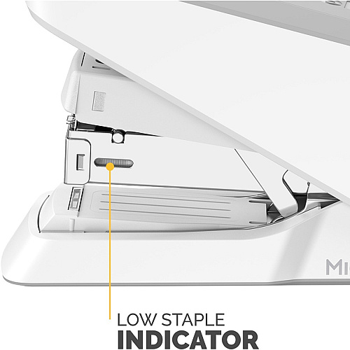 Fellowes EasyPress Half Strip Stapler Staples Upto 40 Sheet - Holds Upto 105 Staple - Half Strip - Staple Size: 0.25" - White - 1 Each (5014301)