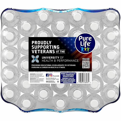 Pure Life Purified Water Ready-to-Drink - 16.90 fl oz (500 mL) - 35/Carton - 54 / Pallet (827179PL)