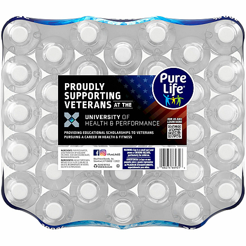 Pure Life Purified Water Ready-to-Drink - 16.90 fl oz (500 mL) - 35/Carton - 54 / Pallet (827179PL)
