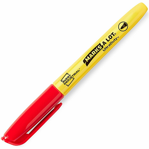 Avery UltraDuty Markers, Bullet Tip, 4 Assorted Markers 1 mm Bold Bullet Marker Point - Black, Red, Blue Ink - Polyester Tip - 4 / Pack (29848)