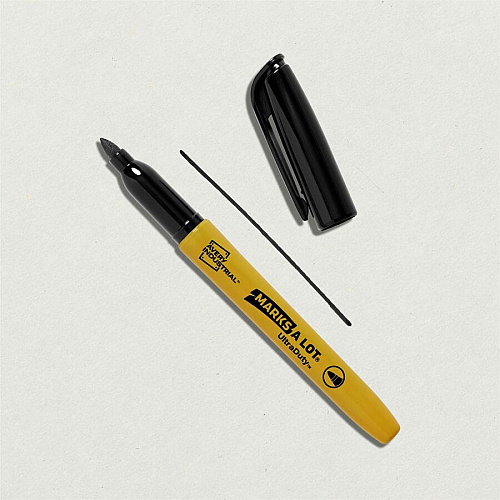 Avery UltraDuty Markers, Bullet Tip, 4 Assorted Markers 1 mm Bold Bullet Marker Point - Black, Red, Blue Ink - Polyester Tip - 4 / Pack (29848)