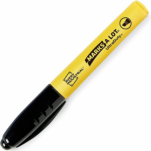 Avery UltraDuty Markers, Chisel Tip, 2 Assorted Markers 5 mm Bold Chisel, Narrow Narrow Marker Point - Black, Red Ink - Polyester Tip - 2 / Pack (29863)
