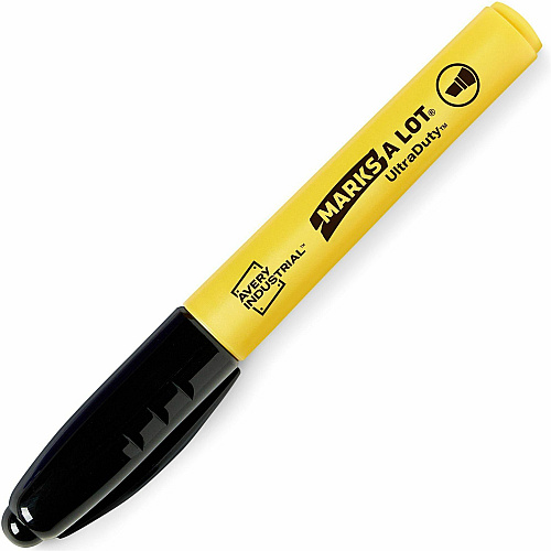 Avery UltraDuty Markers, Chisel Tip, 2 Assorted Markers 5 mm Bold Chisel, Narrow Narrow Marker Point - Black, Red Ink - Polyester Tip - 2 / Pack (29863)