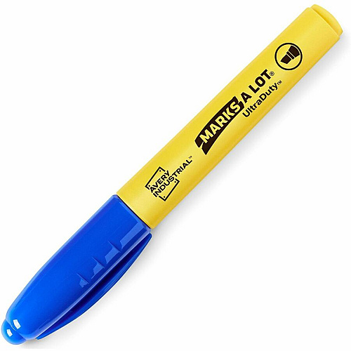 Avery UltraDuty Markers, Chisel Tip, 3 Assorted Markers 5 mm Bold Chisel, Narrow Narrow Bullet Marker Point - Black, Red, Blue Ink - Polyester Tip - 3 / Pack (29864)
