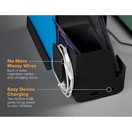 Bostitch Konnect Stackable Desk Organizer Desktop - Stackable, Durable, Cable Management, Rubber Feet, Non-slip Feet - Black - 1 Each (KT2BASEKIT2B)