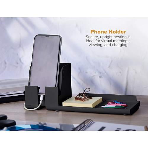 Bostitch Konnect Stackable Desk Organizer Desktop - Stackable, Durable, Cable Management, Rubber Feet, Non-slip Feet - Black - 1 Each (KT2BASEKIT2B)