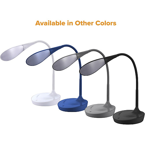 Bostitch Konnect Gooseneck LED Desk Lamp LED Bulb - Dimmable, Gooseneck, Touch Sensitive Control Panel, Adjustable Brightness, Flexible, Flicker-free, Glare-free Light, Eco-friendly, USB Charging - Desk Mountable - White - for Office, Smartp (KTVLED1502W)