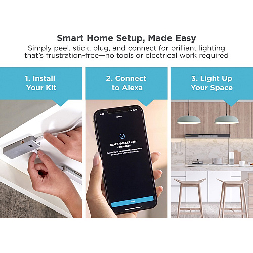 Black & Decker Smart Under Cabinet Lighting Kit Silver - 1 Each (LEDUC96CCTAC)