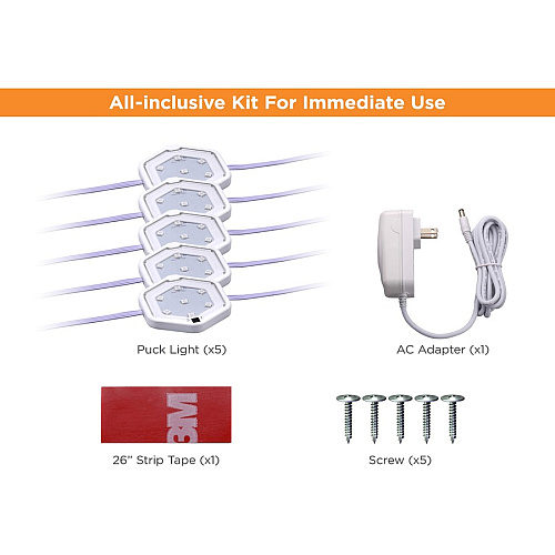 Black & Decker LED Puck Light Kit White - 1 Each (LEDUCPUCK5WK)