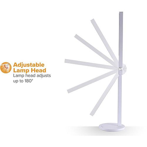 Bostitch Dimmable Bar Desk Lamp 5.50 W LED Bulb - Matte - Dimmable, Adjustable Brightness, Color Temperature Setting, Flicker-free, Adjustable Head, Glare-free Light - Metal - Desk Mountable - White - for Desk, Relaxing, Reading, Room - 1 Ea (VLED1813BOS)