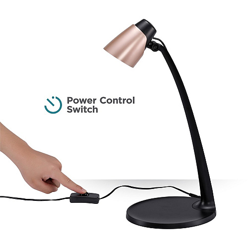 Bostitch LED Desk Lamp 3.50 W LED Bulb - Adjustable Head, Flicker-free, Glare-free Light, Tilted Head - Desk Mountable - Rose Gold - for Office, Desk, Dorm, Table - 1 Each (VLED1814BD)