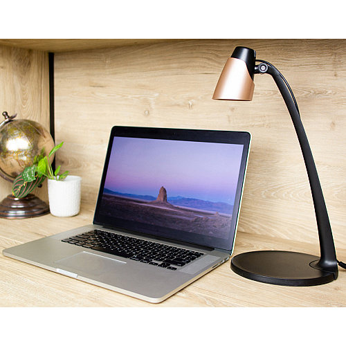 Bostitch LED Desk Lamp 3.50 W LED Bulb - Adjustable Head, Flicker-free, Glare-free Light, Tilted Head - Desk Mountable - Rose Gold - for Office, Desk, Dorm, Table - 1 Each (VLED1814BD)