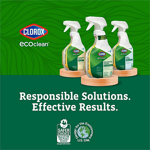 CloroxPro&trade; EcoClean Disinfecting Cleaner Refill 128 fl oz (4 quart) - Refillable, Disinfectant, Bleach-free, Alcohol-free, Phosphate-free - Green, White - 1 Each (60094)