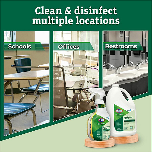 CloroxPro&trade; EcoClean Disinfecting Cleaner Refill 128 fl oz (4 quart) - Refillable, Disinfectant, Bleach-free, Alcohol-free, Phosphate-free - Green, White - 1 Each (60094)
