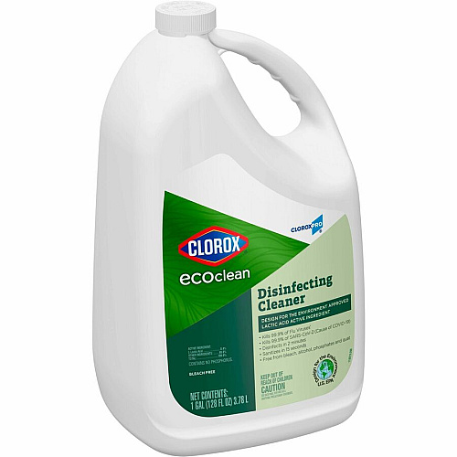 CloroxPro&trade; EcoClean Disinfecting Cleaner Refill 128 fl oz (4 quart) - Refillable, Disinfectant, Bleach-free, Alcohol-free, Phosphate-free - Green, White - 1 Each (60094)