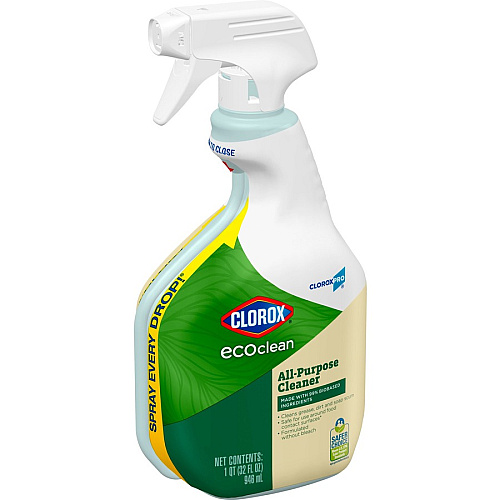 CloroxPro&trade; EcoClean All-Purpose Cleaner Spray 32 fl oz (1 quart) - Bio-based, Paraben-free, Dye-free, Phthalate-free, Chemical-free, Fume-free, Residue-free - Green, White - 1 Each (60276)