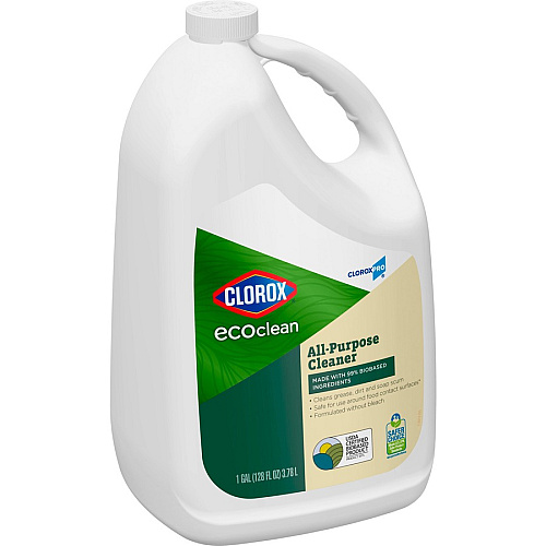CloroxPro&trade; EcoClean All-Purpose Cleaner Refill 128 fl oz (4 quart) - Bio-based, Paraben-free, Dye-free, Phthalate-free, Chemical-free, Fume-free, Residue-free, Refillable - Green, White - 1 Each (60278)